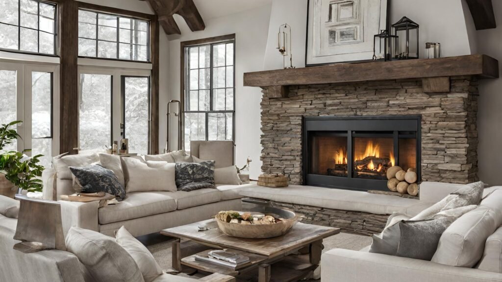 How far should furniture be from the fireplace?