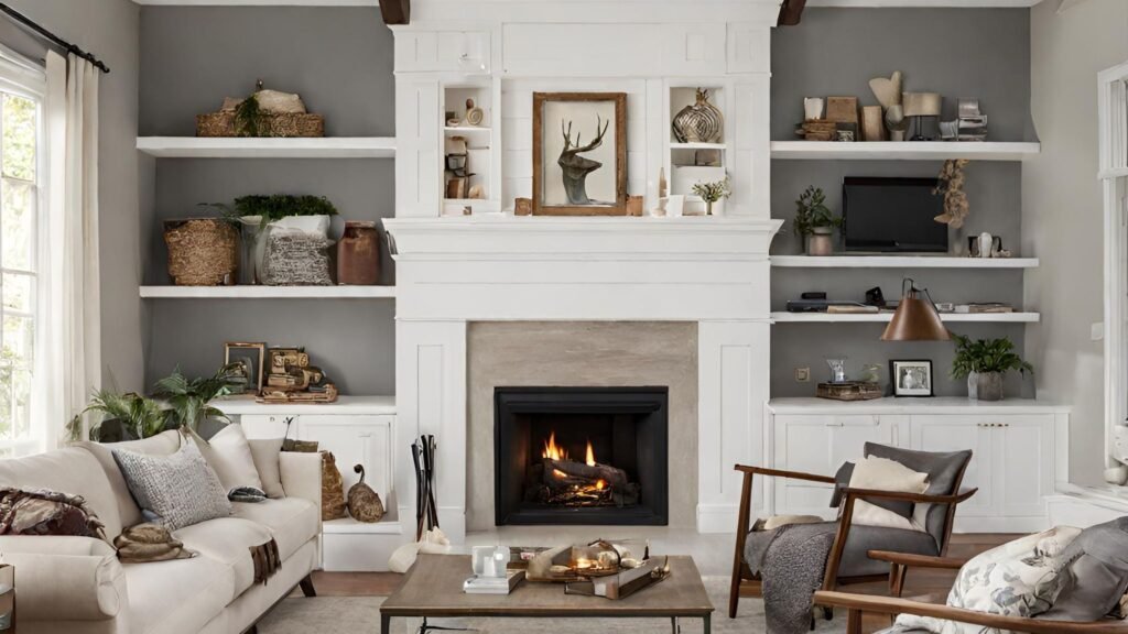 Image of arrangement of fireplace in living room