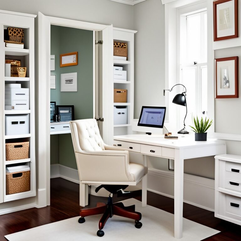 Well-Organized Home Office Shelves