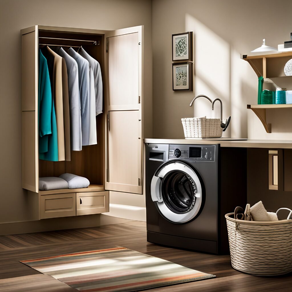 image of clean laundry room at home 