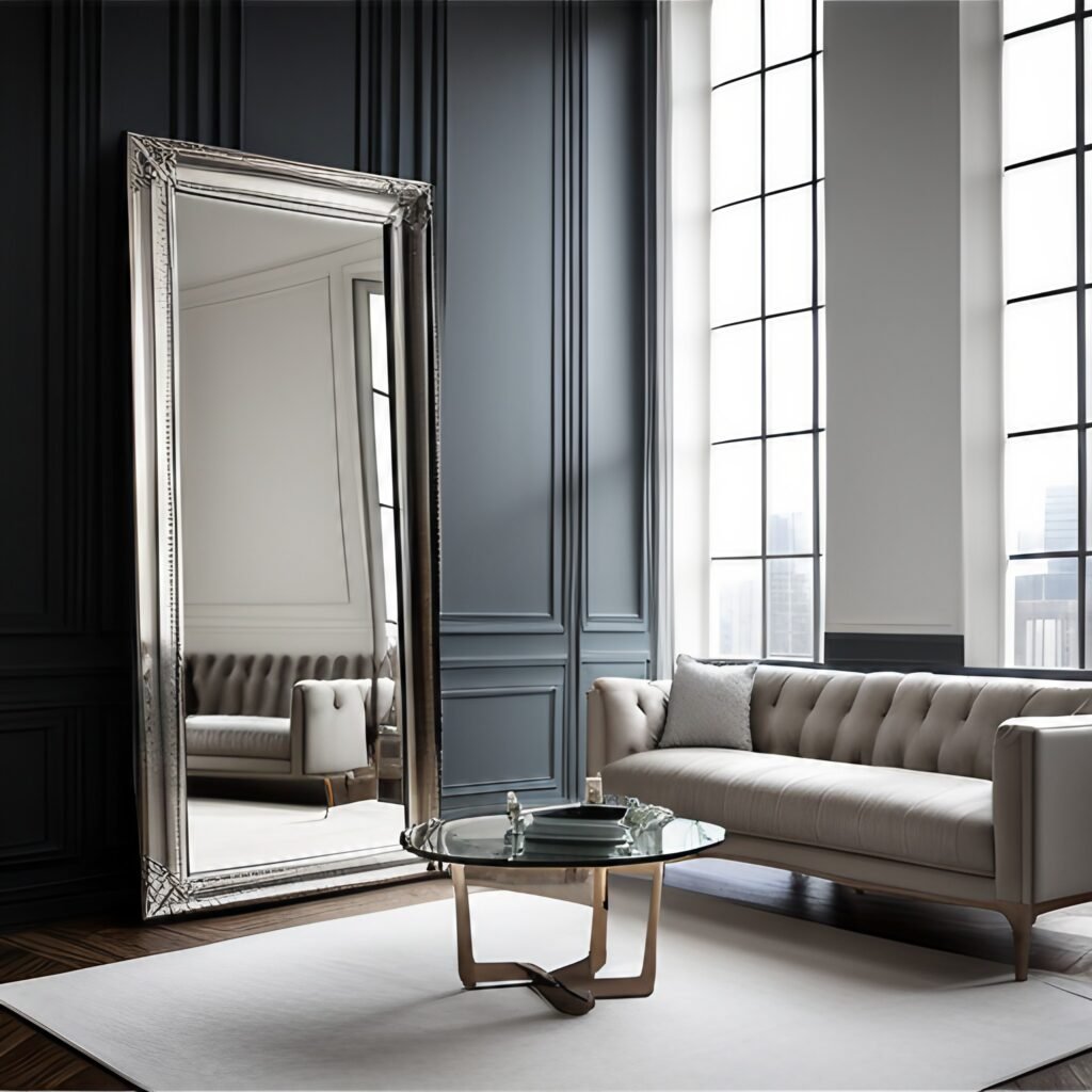 Image of decorating drawing room with large mirrors