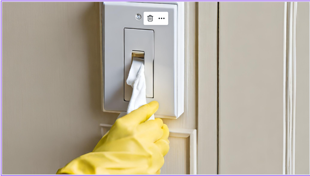 image of cleaning light switches