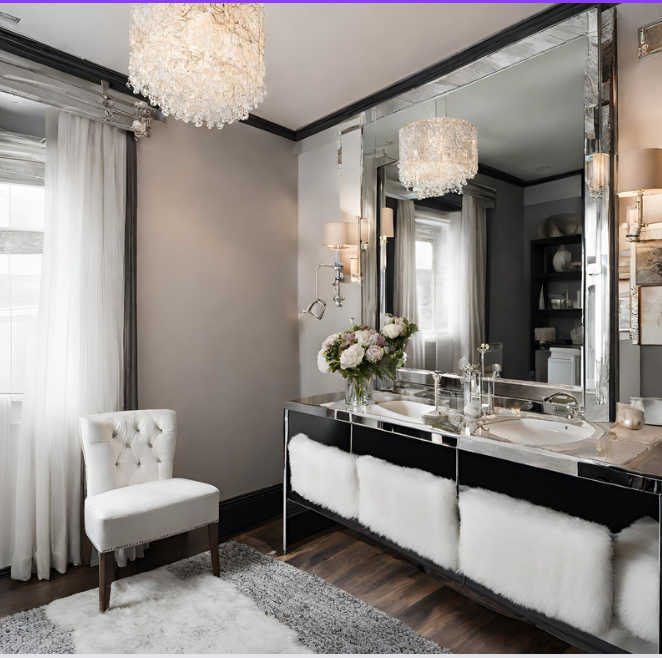 Decorating home with mirrors and adjusting lights