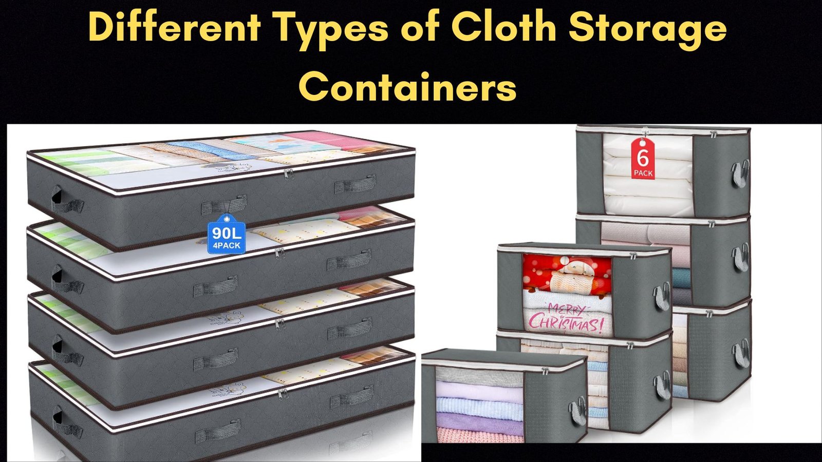 Image of different types of cloth storage containers