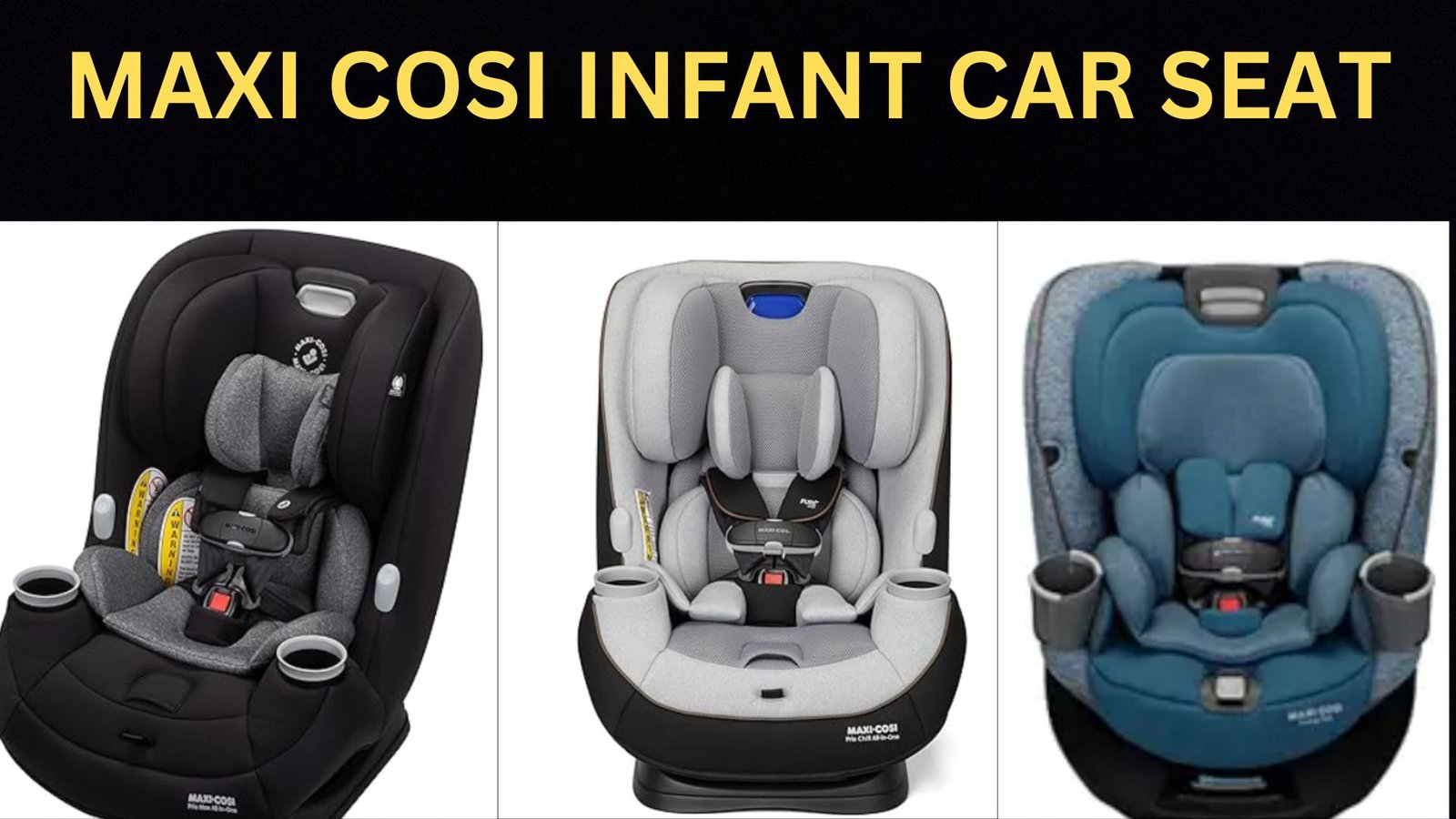 Maxi- cosi 3 infant car seat, black, white, blue.