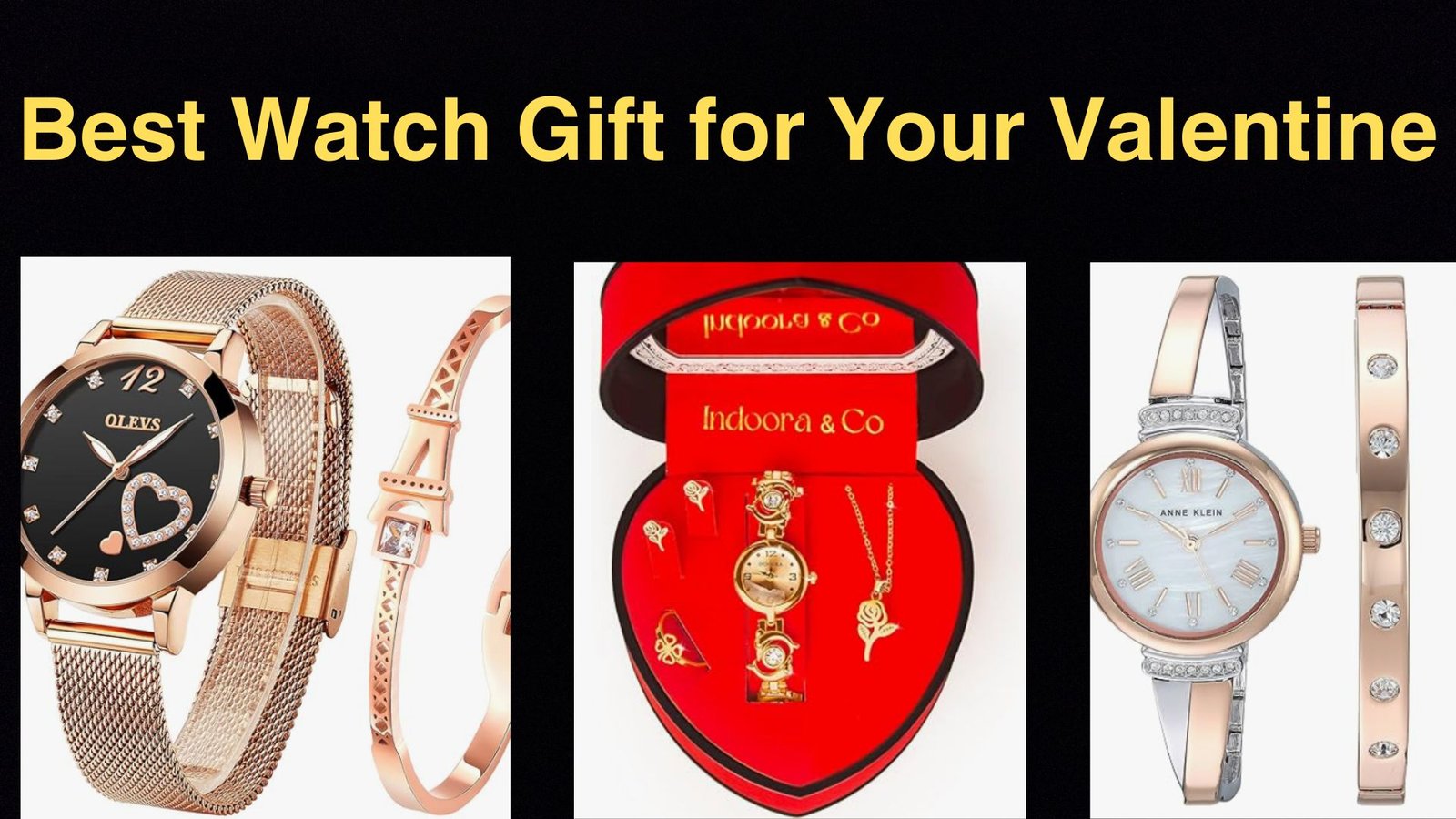 3 different style women watches and bracelet for valentine day gift