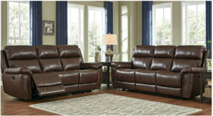 2 reclining leather sofa sets